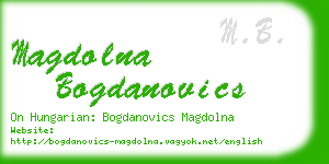 magdolna bogdanovics business card